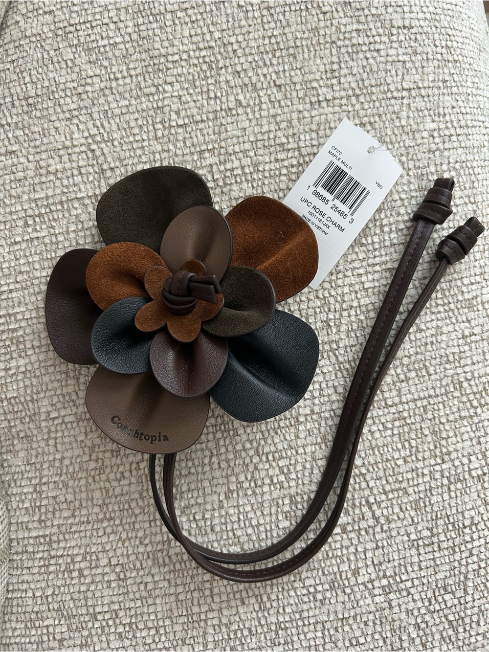 coach rose flower bag charm